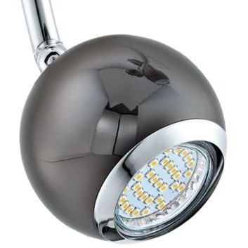 Накладной потолочный спот EGLO BIMEDA 31008 на 4 лампы GU10 LED, 2,8Вт, 3000К, 1000Лм, стальной корпус никель-черного и хромированного цвета, 640 × 100 × 145 мм, IP20, подключение 220В