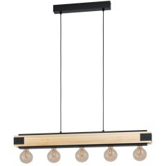 43468 Подвес LAYHAM, 5х60W (E27), L960, B85, H1100, дерево, сталь, черный 43468 Подвес LAYHAM, 5х60W (E27), L960, B85, H1100, дерево, сталь, черный