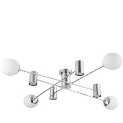 SLE1105-102-08 Светильник потолочный Хром/Белый GU10+E27 4+4*5+60W RAITO SLE1105-102-08 Светильник потолочный Хром/Белый GU10+E27 4+4*5+60W RAITO