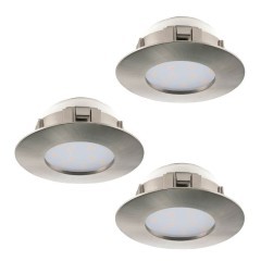 95823 Комплект светодиодных встраиваемых светильников PINEDA, 3х6W(LED), ?78, IP44, пластик, никель матовы 95823 Комплект светодиодных встраиваемых светильников PINEDA, 3х6W(LED), ?78, IP44, пластик, никель матовы