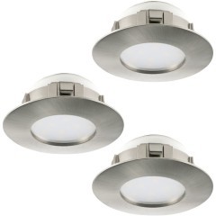 95823 Комплект светодиодных встраиваемых светильников PINEDA, 3х6W(LED), ?78, IP44, пластик, никель матовы