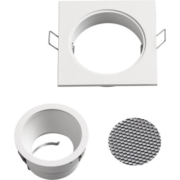 371001 Квадратный белый встраиваемый спот с антибликовым фильтром под лампу GU10 Novotech MORUS WIR