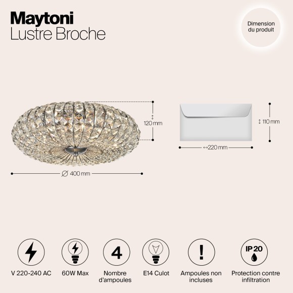 Люстра хрустальная Maytoni DIA902-04-N Broche под лампы 4xE14 60W