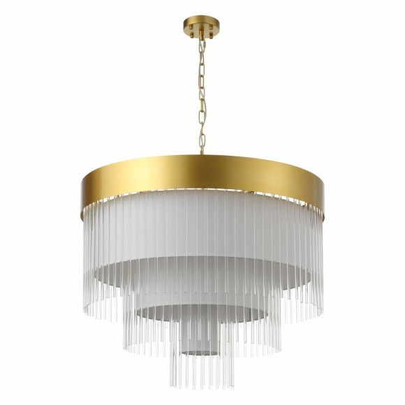 SL1352.203.12 ST Luce AVERSA Подвесная люстра, E14,12х40W, золотистый/белый, прозрачный SL1352.203.12 ST Luce AVERSA Подвесная люстра, E14,12х40W, золотистый/белый, прозрачный