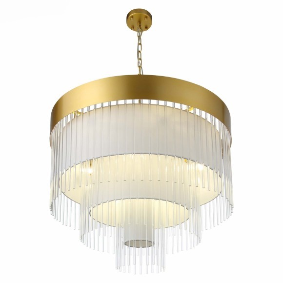 SL1352.203.12 ST Luce AVERSA Подвесная люстра, E14,12х40W, золотистый/белый, прозрачный SL1352.203.12 ST Luce AVERSA Подвесная люстра, E14,12х40W, золотистый/белый, прозрачный