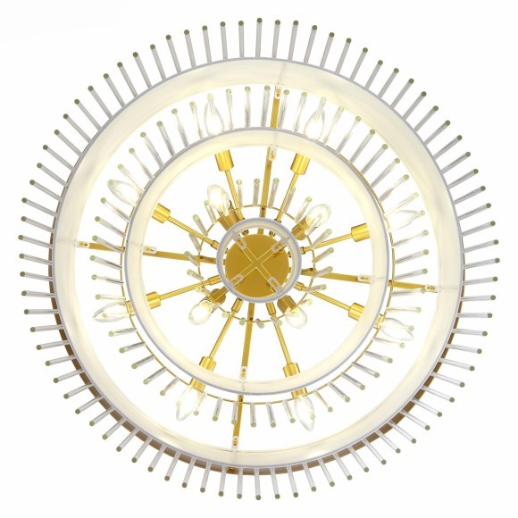 SL1352.203.12 ST Luce AVERSA Подвесная люстра, E14,12х40W, золотистый/белый, прозрачный SL1352.203.12 ST Luce AVERSA Подвесная люстра, E14,12х40W, золотистый/белый, прозрачный
