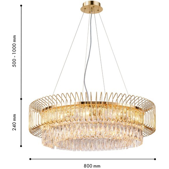 Хрустальная подвесная золотая люстра в виде кольца Favourite 4779-10P