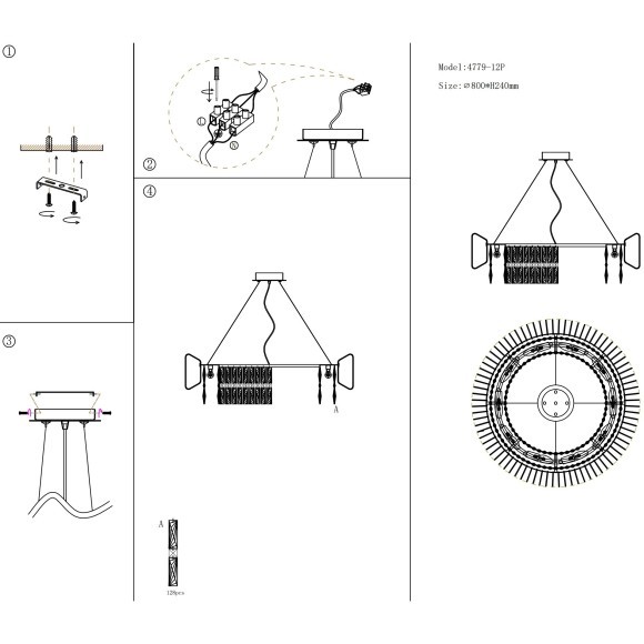 Хрустальная подвесная золотая люстра в виде кольца Favourite 4779-10P