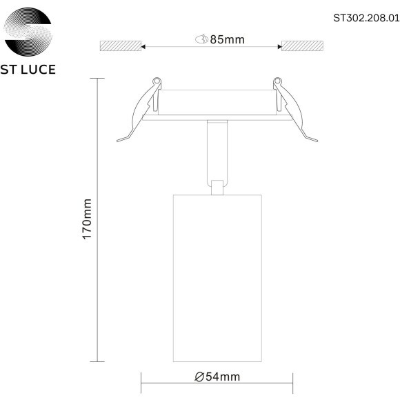 ST303.208.01 Св-к встр. Золотистый GU10 1*50W IP20 D90xH175 220V Без ламп Встраиваемые светильники ST303.208.01 Св-к встр. Золотистый GU10 1*50W IP20 D90xH175 220V Без ламп Встраиваемые светильники