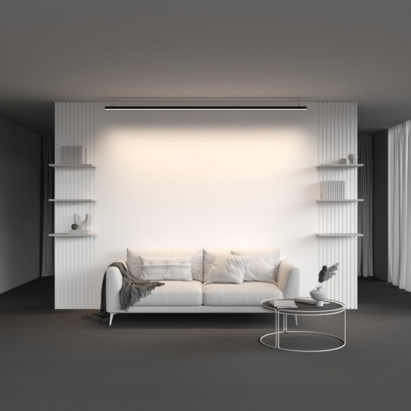 Радиусный профиль 35x35 линейный черный 2.5м, макс. ширина ленты 24мм ALM-3535R-B-D-2.5M