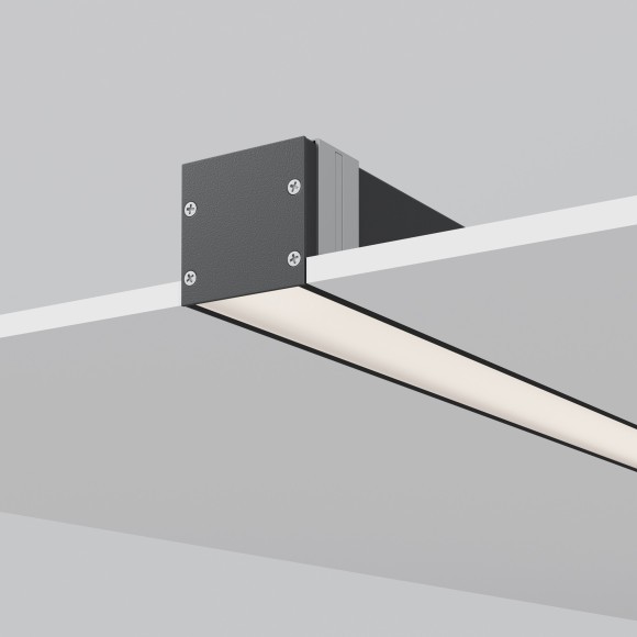 Радиусный профиль 35x35 линейный черный 2.5м, макс. ширина ленты 24мм ALM-3535R-B-D-2.5M