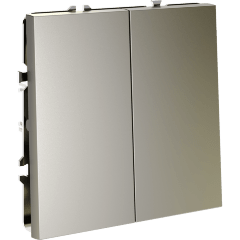 Перекрестный переключатель встраиваемый VOLTUM S70 двухклавишный 10А, (шелк)