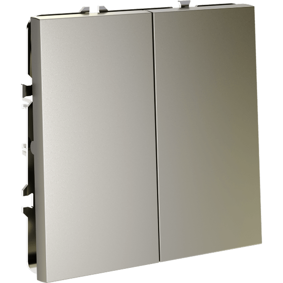 Перекрестный переключатель встраиваемый VOLTUM S70 двухклавишный 10А, (шелк)