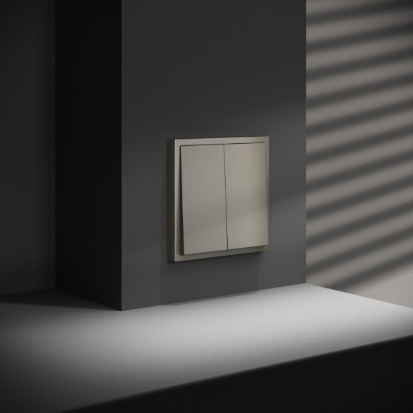 Перекрестный переключатель встраиваемый VOLTUM S70 двухклавишный 10А, (шелк)