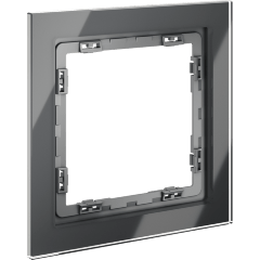 Рамка стеклянная VOLTUM S70 на 1 пост, (графит, стекло)