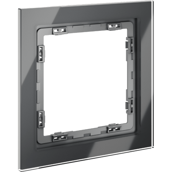 Рамка стеклянная VOLTUM S70 на 1 пост, (графит, стекло)