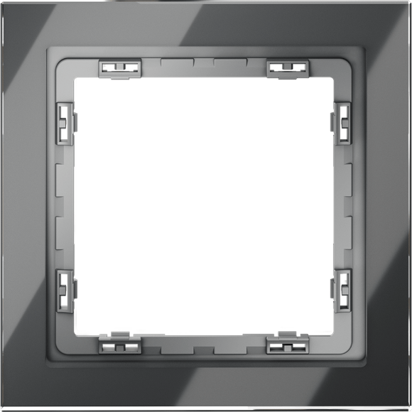 Рамка стеклянная VOLTUM S70 на 1 пост, (графит, стекло)