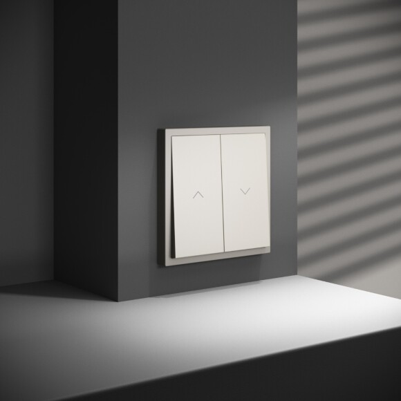 Выключатель встраиваемый VOLTUM S70 для жалюзи 10А, (кашемир)