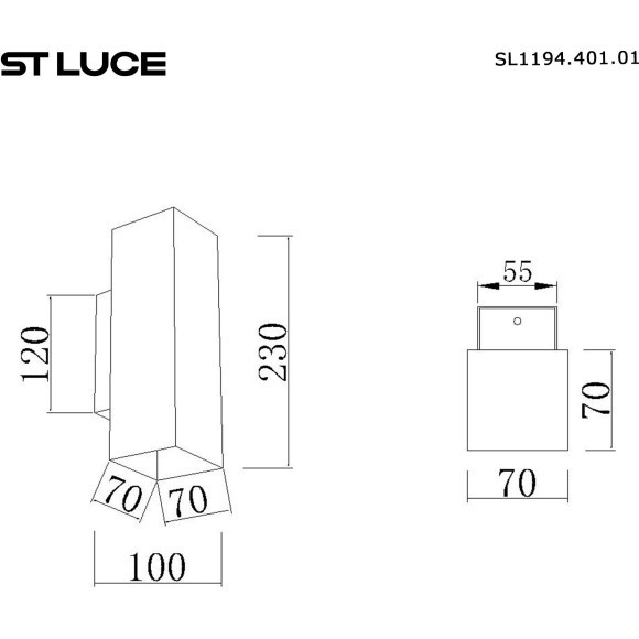 SL1194.401.01 Светильник настенный ST-Luce Черный/Бежевый GU10 1*5W 4000K EARTHY