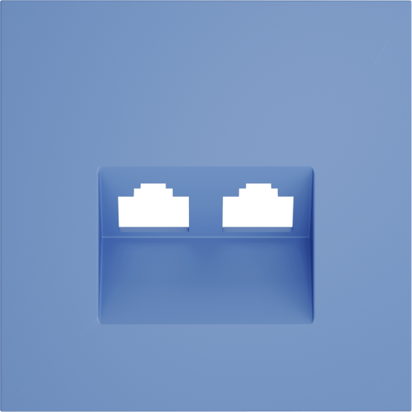 Накладка для розетки компьютерной двойной RJ45+RJ45 кат.6, S70 (деним)