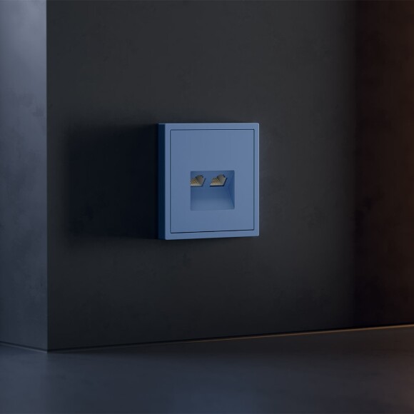 Накладка для розетки компьютерной двойной RJ45+RJ45 кат.6, S70 (деним)