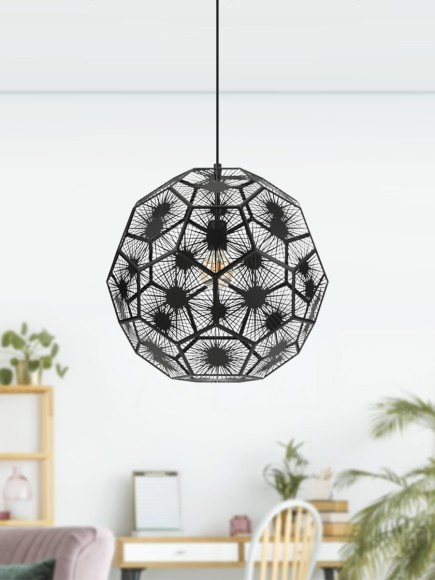 39619 EGLO SKOURA 1 Подвесной потолочный светильник с 1 лампой E27, 60Вт, металл, черный