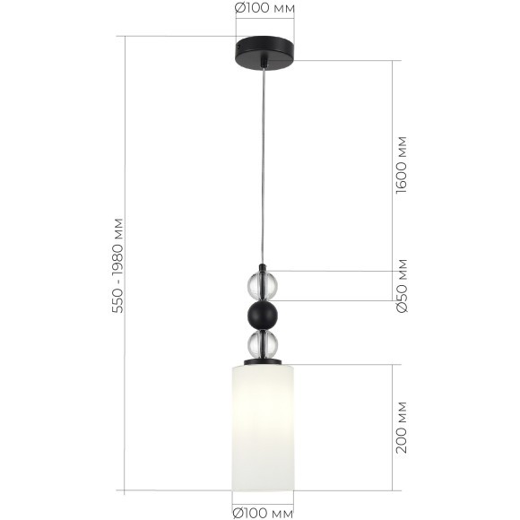 SL2003.403.01 Светильник подвесной ST-Luce черный/белый E27 1*40W AURORA