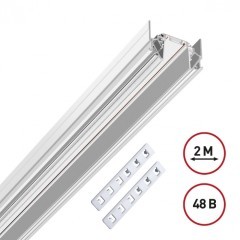 Магнитный 2м плоский шинопровод для гарпунных натяжных потолков Novotech Smal 135202 Магнитный 2м плоский шинопровод для гарпунных натяжных потолков Novotech Smal 135202