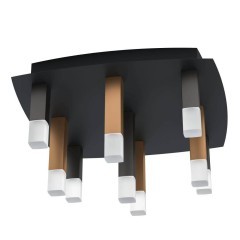 39905 ESTANTERIOS Светодиодный потолочный светильник диммируемый по TRIAC, 28.8Вт, 3600Лм, 3000К, черный/серебряный, металл/стекло