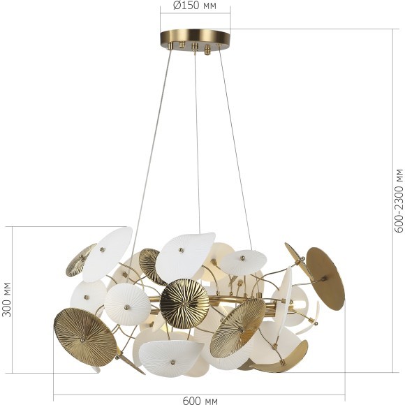SL1518.303.06 Светильник подвесной ST-Luce Латунь/Белый G9 6*5W 4000K DAHLIA