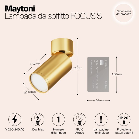 Накладной потолочный светильник Maytoni C050CL-U-1MG Focus S под лампу 1xGU10 10W