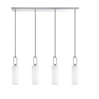 390129 MAJANA Люстра потолочная с 4 лампами E27, хромированный/белый, металл/стекло