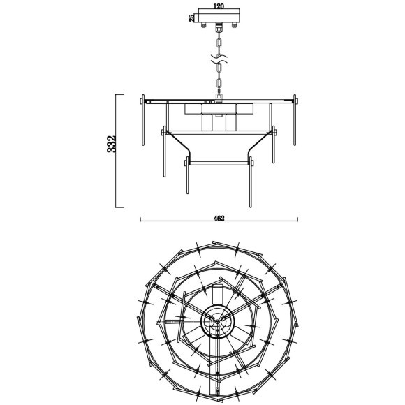 Подвесной светильник Freya FR5197PL-05CH Sophia под лампы 5xE14 60W