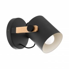 43046 Бра HORNWOOD, 1х28W (E27), ?170, сталь, черный, кремовый /дерево, коричневый 43046 Бра HORNWOOD, 1х28W (E27), ?170, сталь, черный, кремовый /дерево, коричневый