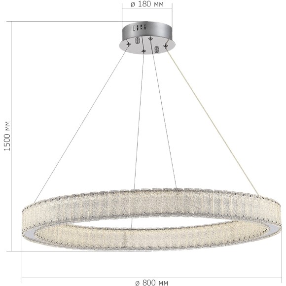 SL6008.123.01 Люстра подвесная ST-Luce Хром/Хром LED 1*40W 3000K LATOZZO