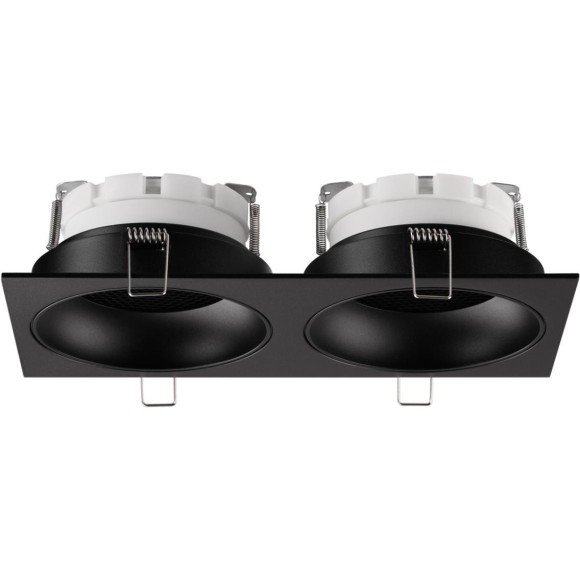371008 Черный двойной встраиваемый в ГКЛ спот с 2 лампами GX53 макс 12Вт и антибликовыми фильтрами Novotech GEMINI WIR