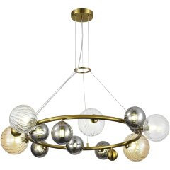 SL1515.303.12 Светильник подвесной ST-Luce Латунь/Янтарный,Дымчатый,Прозрачный G9 12*5W 4000K SPHERE SL1515.303.12 Светильник подвесной ST-Luce Латунь/Янтарный,Дымчатый,Прозрачный G9 12*5W 4000K SPHERE