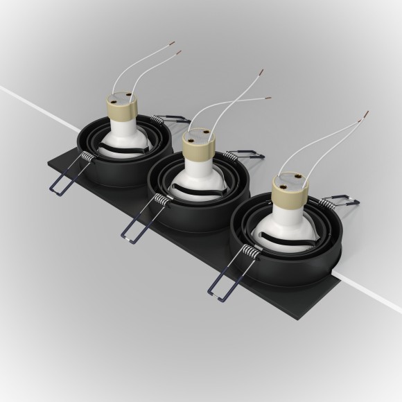 Встраиваемый светильник Maytoni DL024-2-03B Atom под лампы 3xGU10 50W