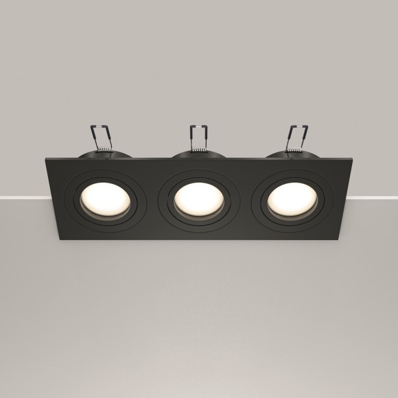 Встраиваемый светильник Maytoni DL024-2-03B Atom под лампы 3xGU10 50W