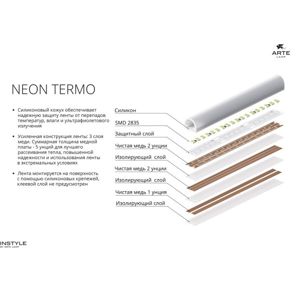 Комплект заглушек (10шт) для светодиодной ленты Arte Lamp NEON TERMO A2418012E