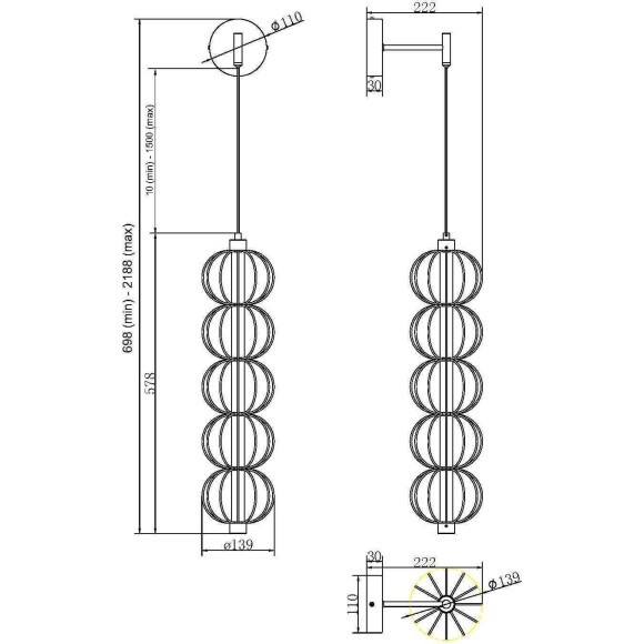 Настенный светильник (бра) Maytoni MOD216WL-L10G3K Настенный светильник (бра) Maytoni MOD216WL-L10G3K
