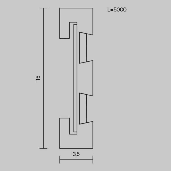 Гибкий вертикальный шинопровод 15x3.5мм длиной 5м Maytoni Flexity TRX200-115B Гибкий вертикальный шинопровод 15x3.5мм длиной 5м Maytoni Flexity TRX200-115B