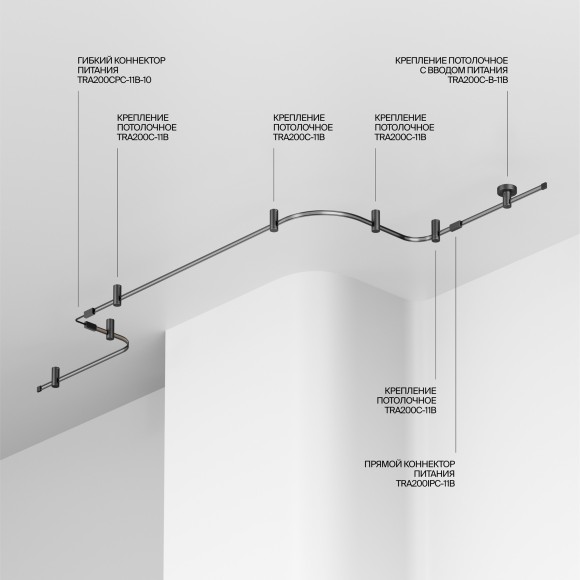 Гибкий вертикальный шинопровод 15x3.5мм длиной 5м Maytoni Flexity TRX200-115B Гибкий вертикальный шинопровод 15x3.5мм длиной 5м Maytoni Flexity TRX200-115B