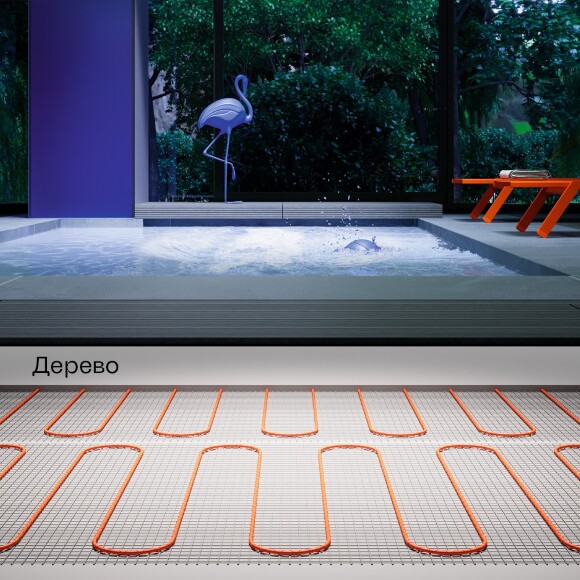 VLT01-200-4.5 Нагревательный мат (Теплый пол) длиной 9 метров и шириной полметра (0,5 метра) Voltum Т200 мощность 900Вт 200Вт/м², двужильный экранированный кабель, клеевая основа, укладка в плиточный клей/стяжку, гарантия 25 лет