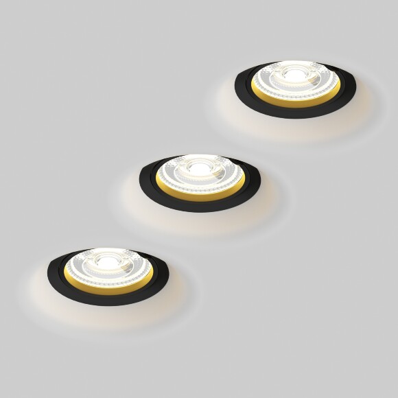 Lightstar Anello 112007 Встраиваемый безрамочный светильник для натяжного потолка с черным кольцом, без цоколей в комплекте, под лампы GU10, GU5.3 или модули формата MR16