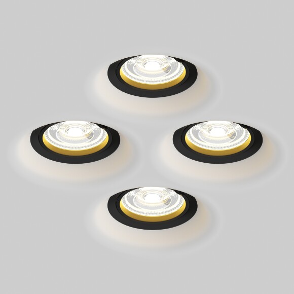 Lightstar Anello 112007 Встраиваемый безрамочный светильник для натяжного потолка с черным кольцом, без цоколей в комплекте, под лампы GU10, GU5.3 или модули формата MR16