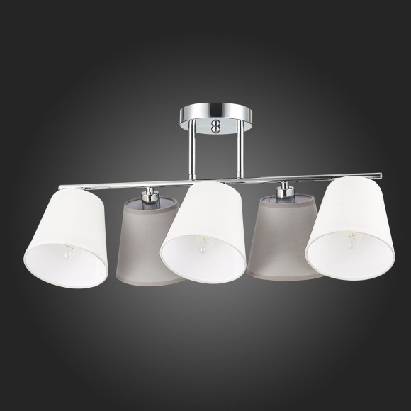 SLE300402-05 Светильник потолочный Хром/Белый, Серый E14 5*40W PRATO SLE300402-05 Светильник потолочный Хром/Белый, Серый E14 5*40W PRATO