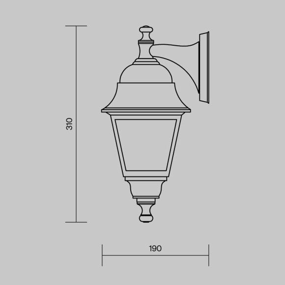 Уличный настенный светильник Maytoni O003WL-01B Abbey Road IP44 под лампу 1xE27 60W