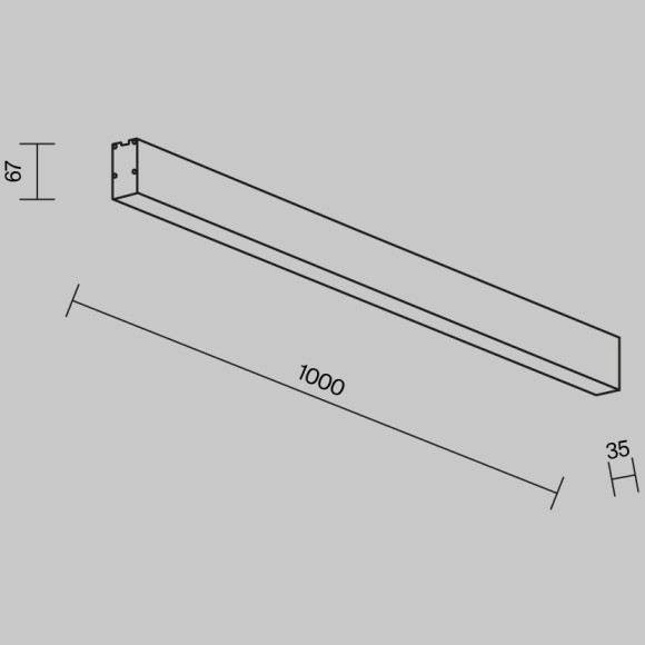 Maytoni Technical LL311043 Минималистичный накладной линейный 100 см LED-светильник в стиле хай-тек, 20 Вт, 3000К, CRI 90, 1100 лм, 120°, 220V, металл черный матовый алюминий, рассеиватель белый акриловый, 1000x67x35мм Maytoni Technical LL311043 Минималистичный накладной линейный 100 см LED-светильник в стиле хай-тек, 20 Вт, 3000К, CRI 90, 1100 лм, 120°, 220V, металл черный матовый алюминий, рассеиватель белый акриловый, 1000x67x35мм