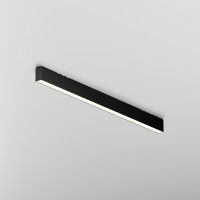 Maytoni Technical LL311043 Минималистичный накладной линейный 100 см LED-светильник в стиле хай-тек, 20 Вт, 3000К, CRI 90, 1100 лм, 120°, 220V, металл черный матовый алюминий, рассеиватель белый акриловый, 1000x67x35мм